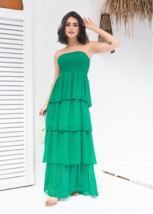 Vestido Strapless Camadas