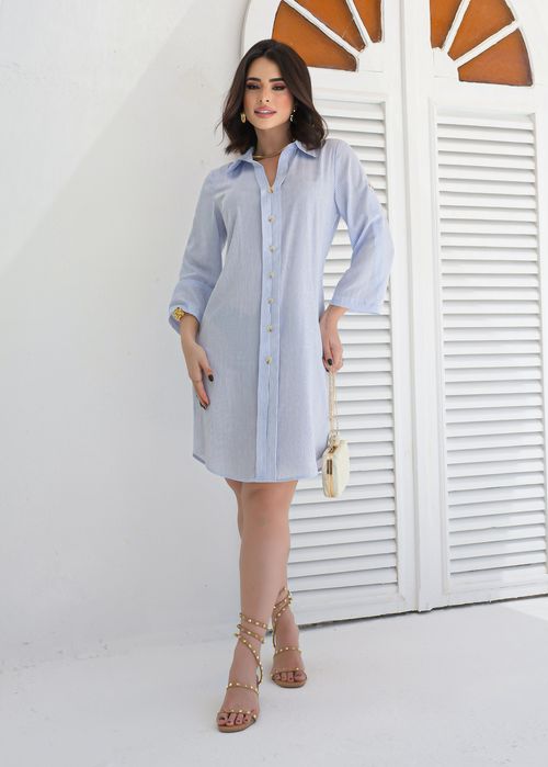Chemise Curto Manga 7/8 Striped