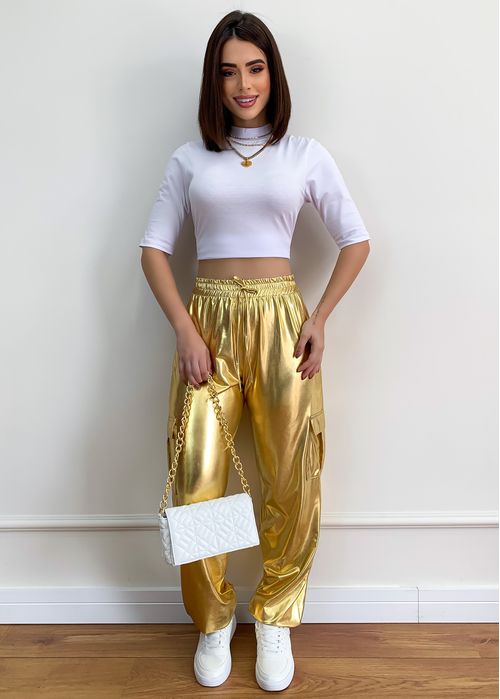 Calça Jogger Cargo Metalizada