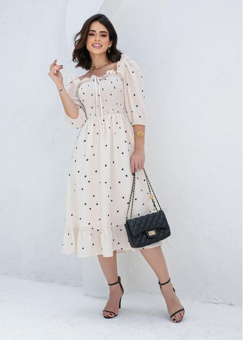 Vestido Decote Lastéx Romantic Hearts