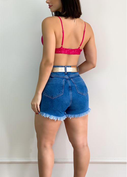 Top Paetê Decote Estruturado