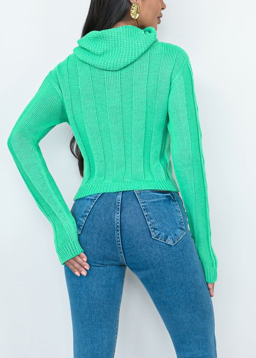 Suéter Tricot Tranças Gola Rolê