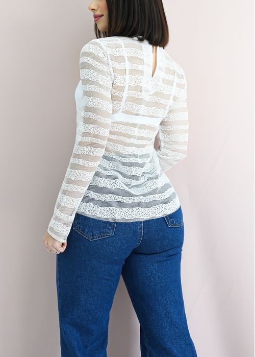 Blusa List Renda Trasparente