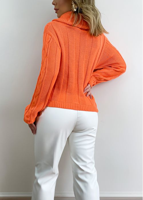 Suéter Tricot Tranças Gola Rolê