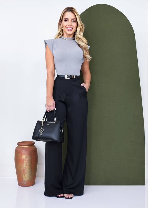 Calça Wide Leg Alfaiataria Line