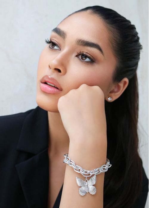 Pulseira Maxi Corrente Pingente Borboleta