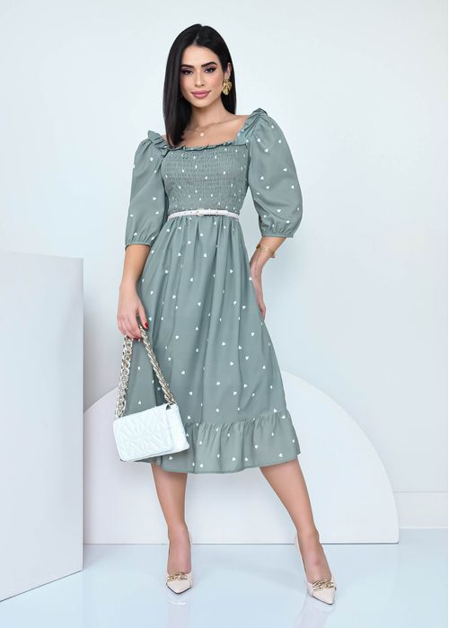Vestido Decote Lastéx Romantic Hearts