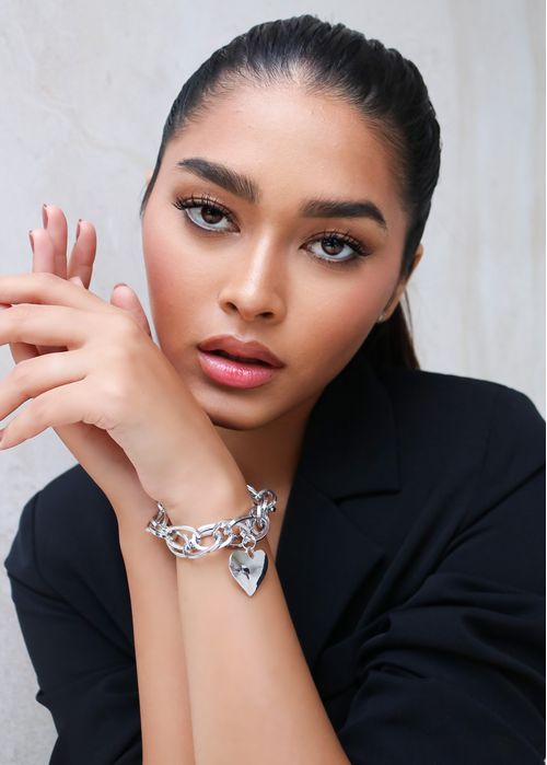Pulseira Maxi Corrente Pingente Coração