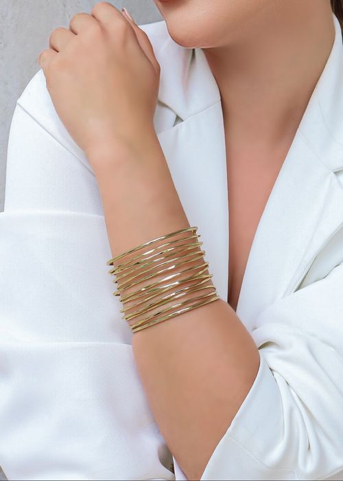 Maxi Bracelete Metallic Gold