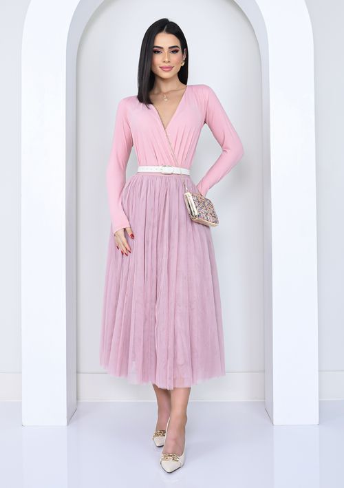 Saia Midi Tule Lisa