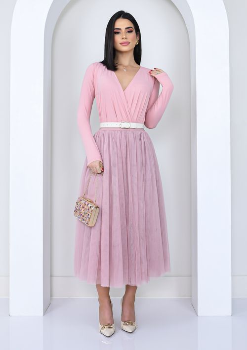 Saia Midi Tule Lisa