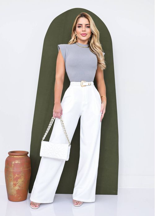 Calça Wide Leg Alfaiataria Line