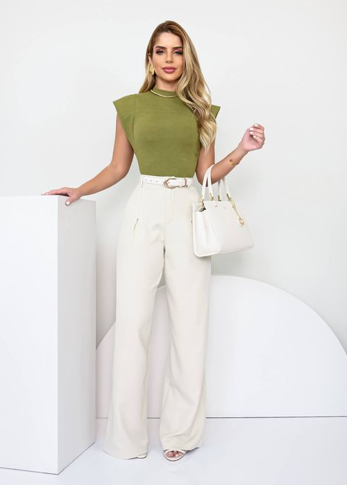 Calça Wide Leg Alfaiataria Line