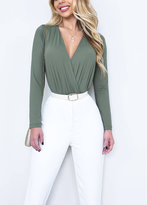 Body Manga Longa Transpassado