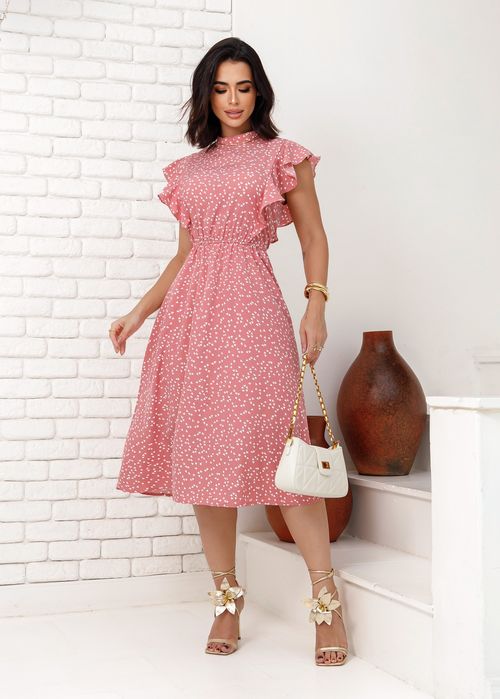 Vestido Midi Poá Hearts