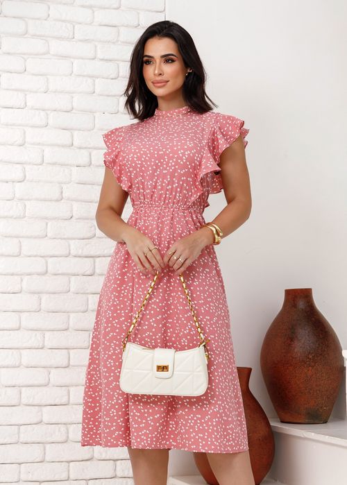 Vestido Midi Poá Hearts