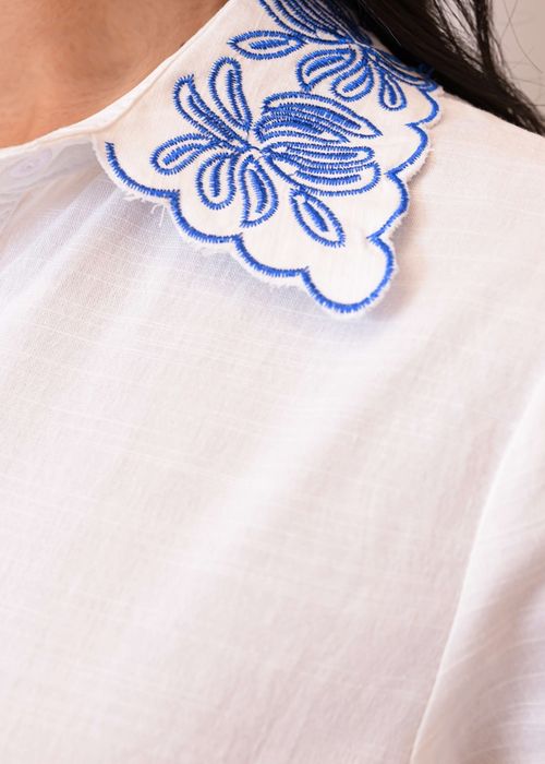 Camisa Social Detalhe Gola/ Manga