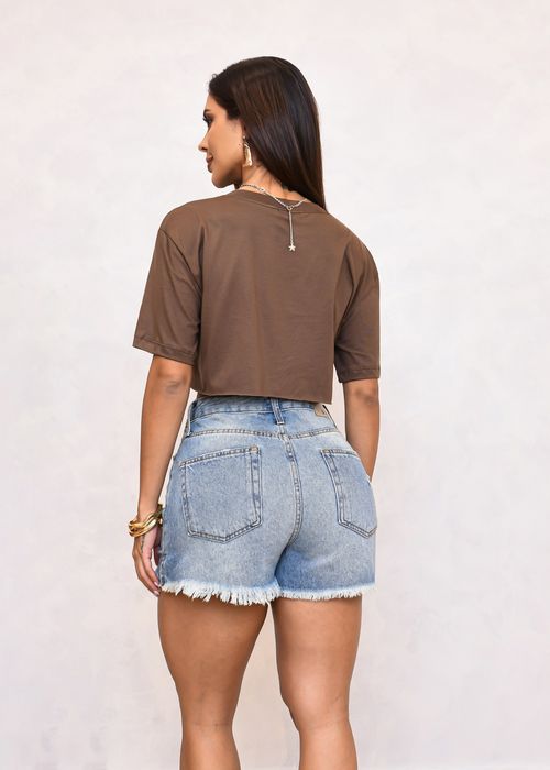 Cropped Estampado Oversized Hoody
