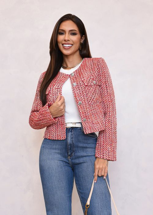 Jaqueta Tweed Sintética