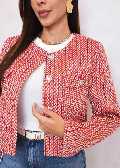 Jaqueta Tweed Sintética
