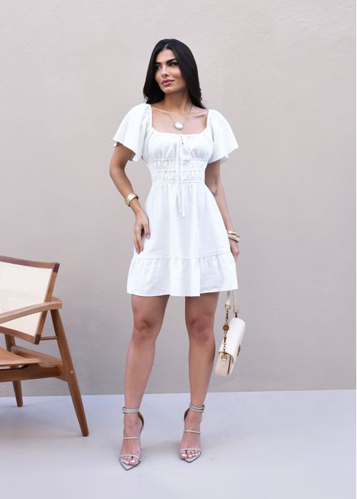 Vestido Curto Franzido