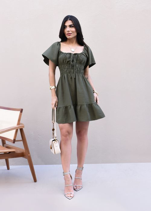 Vestido Curto Franzido