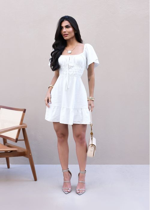 Vestido Curto Franzido