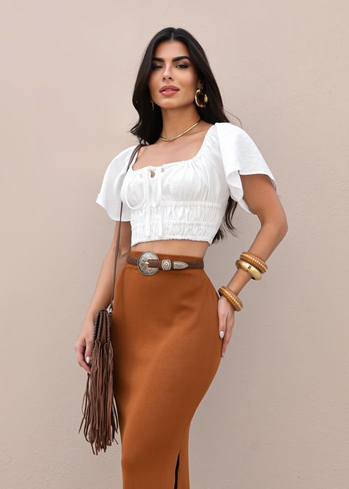 Saia Midi c/ Fenda Lateral