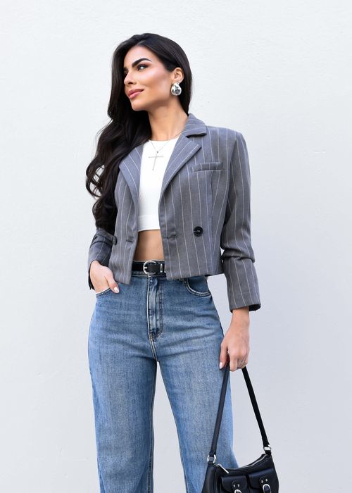 Blazer Cropped Listrado