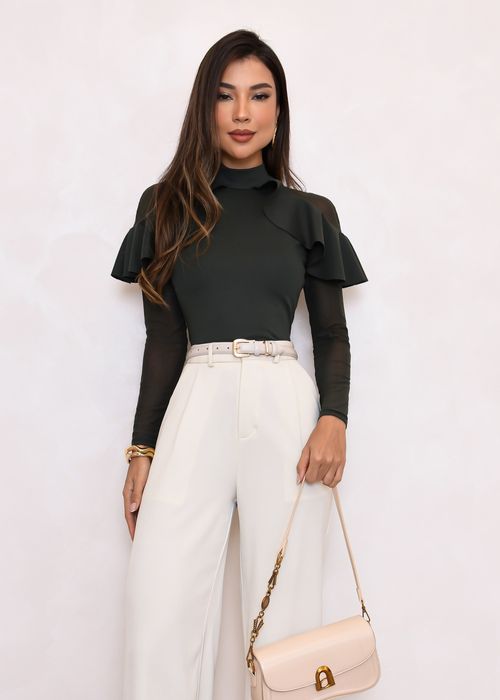 Blusa Manga Longa c/ Babado