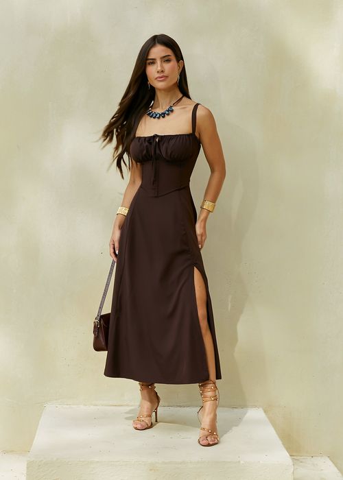 Vestido Longo Alça Fina Belle