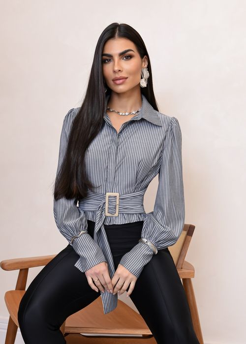 Camisa Social Cropped Fivela