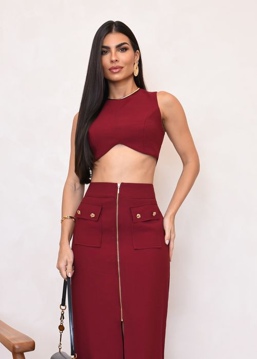 Cropped Ziper Traseiro