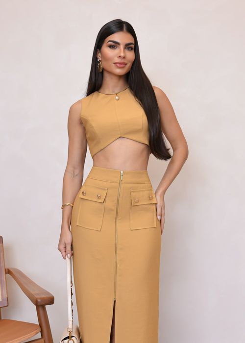 Cropped Ziper Traseiro