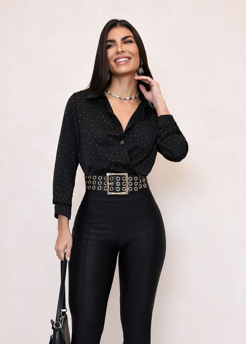 Camisa Cropped c/ Strass