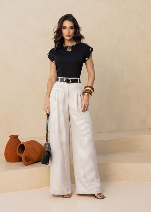 Calça Linho Risca de Giz