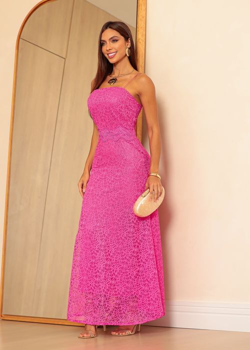 Vestido Midi Renda Romantic