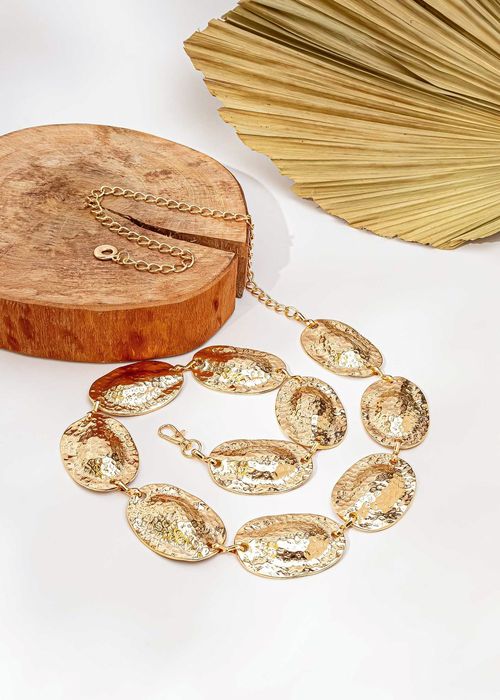 Cinto Placas Ovais Texturizado