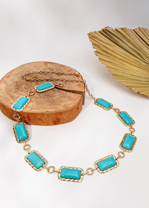 Cinto Charms Pedraria Retangular