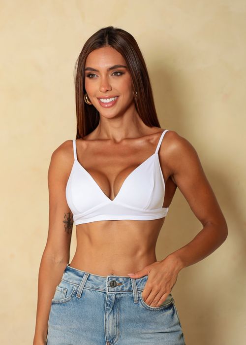 Top Biquíni Triângulo Fixo Poliamida