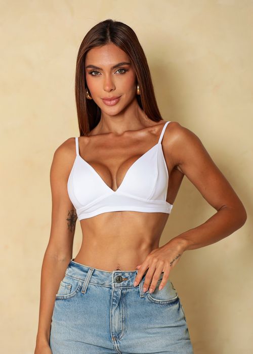 Top Biquíni Triângulo Fixo Poliamida