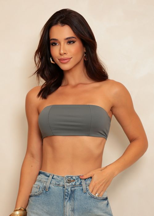 Top Faixa Poliamida Premium Cinza