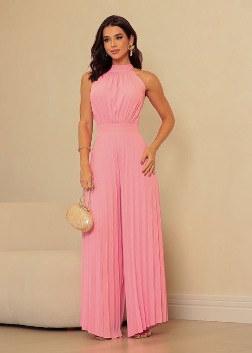 Macacão Pantalona Fluido Plissado c/ Amarração