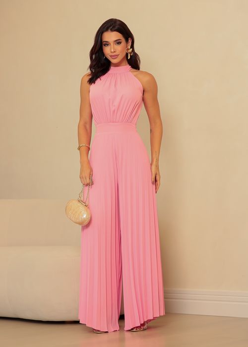 Macacão Pantalona Fluido Plissado c/ Amarração