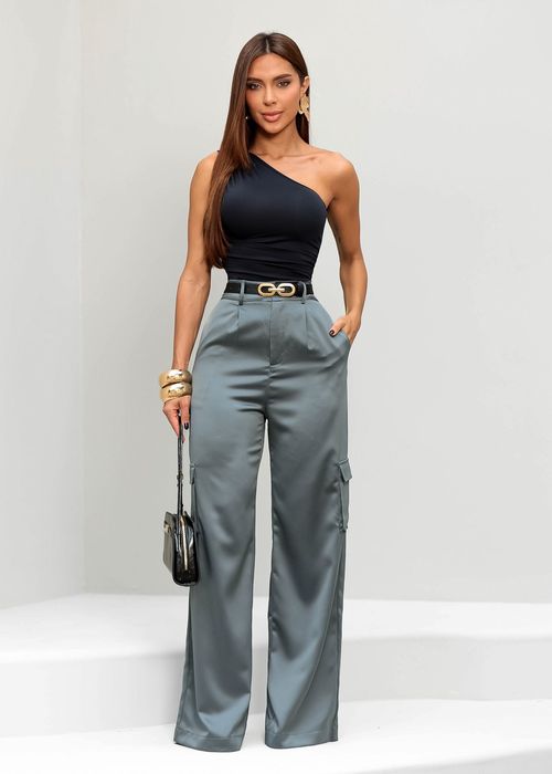 Calça Cargo Alfaiataria Chumbo