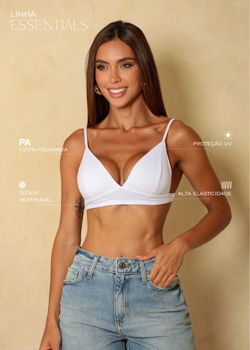 Top Biquíni Triângulo Fixo Poliamida