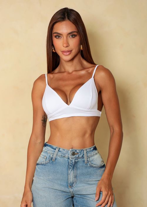 Top Biquíni Triângulo Fixo Poliamida