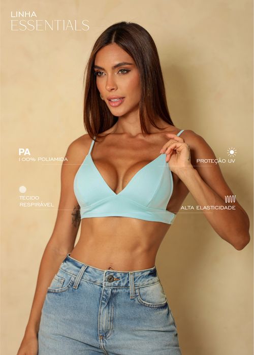 Top Biquíni Triângulo Fixo Poliamida