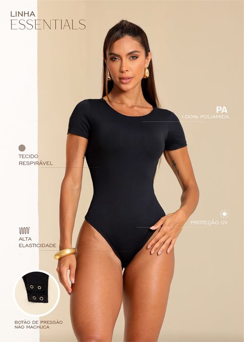 Body Basic Crew Neck Poliamida Premium Preto
