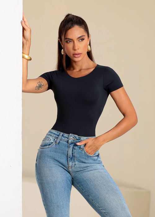 Body Basic Crew Neck Poliamida Premium Preto